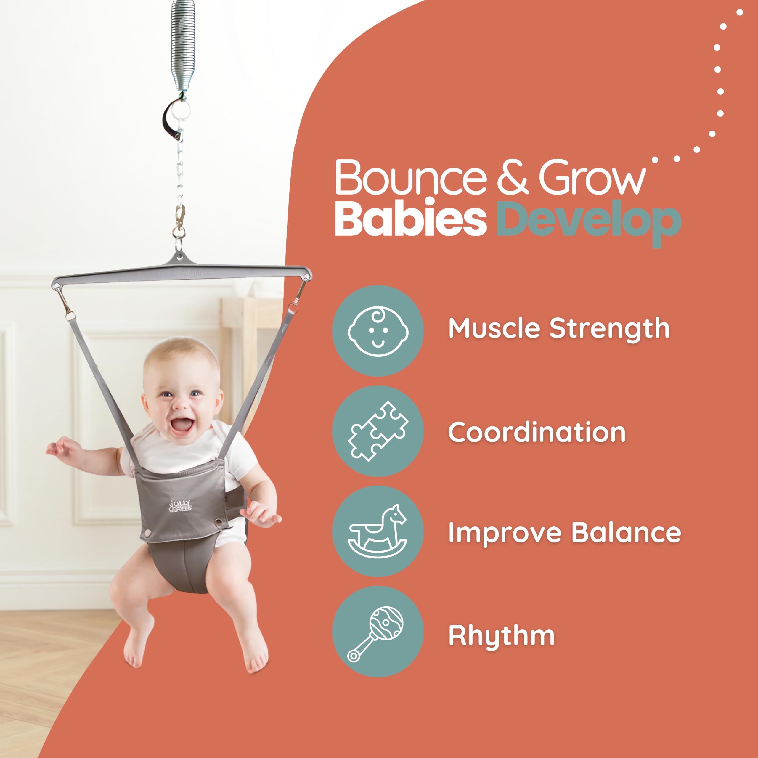 Jolly Jumper ジョリージャンパー エリート Amazon.com : Jolly Jumper Elite (Grey) Baby Exerciser - Sturdy